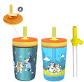 Zak Designs Bluey Kelso Leak-Proof Toddler Straw Cups, 3pc Set