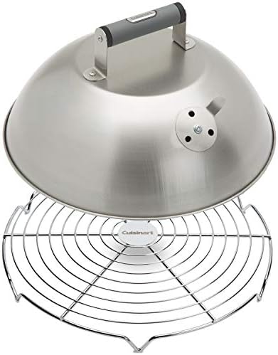 Cuisinart 12.25" Melting Dome with Bonus Wire Rack, Stainless Steel Grill Dome with Vent for Steaming, Smoking & Melting Cheese, Ideal for BBQ, Griddles, and Outdoor Cooking