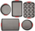 GoodCook 5-Piece Mega Grip Nonstick Bakeware Set – Cookie Sheet Pan, 2 9” Round Cake Pans, 13” x 9” Bake & Roast Pan, 12-Cup Muffin Pan - Baking Supplies, Baking Pans Set