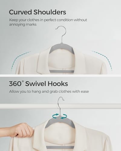 SONGMICS Velvet Hangers 50 Pack, Non-Slip Clothes Hangers, Space-Saving