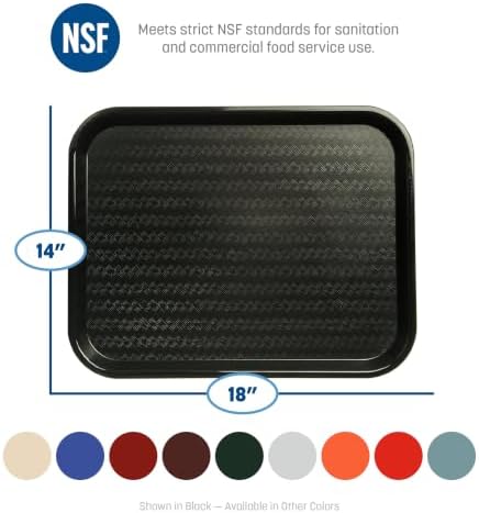 Carlisle FoodService Products Café Cafeteria Tray, Fast Food Tray for Restaurant or Commercial Use, 14" x 18", 12 Count, Burgundy