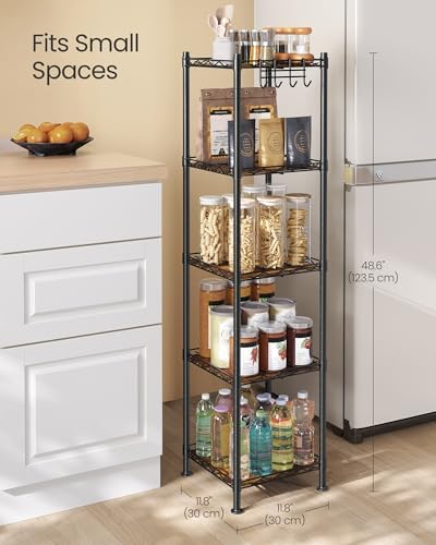 SONGMICS 5-Tier Bathroom Shelf, Storage Rack for Small Space
