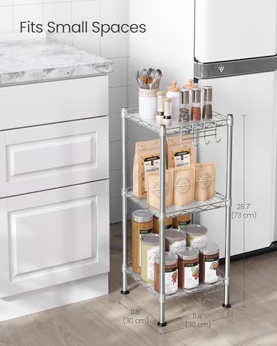 SONGMICS 3-Tier Bathroom Shelf, Storage Rack for Small Space