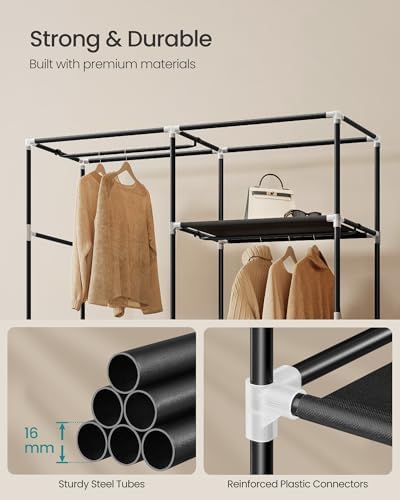SONGMICS Portable Closet, Fabric Wardrobe, Clothes Rack with Shelves