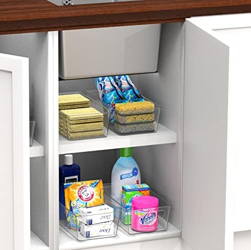 Simple Houseware Clear Fridge Organizer Bin Storage (12"x6"x3.4")