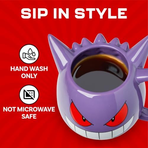 Silver Buffalo Pokémon Gengar, 3D Sculpted Mug, 20oz