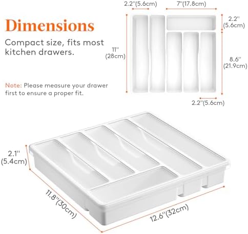 Lifewit Silverware Organizer with Lid, Covered Utensil Tray, 12.6x11.8