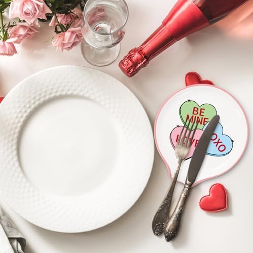 JarThenaAMCS 2Pcs 4.7inch Valentine's Day Spoon Rest Conversation Heart Truck Small Coffee Spoon Holder for Romantic Coffee Stirrers Teaspoon Bar Station Accessories