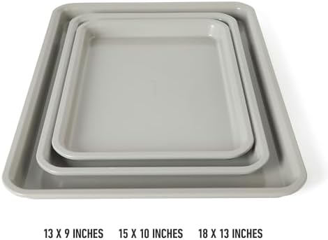 Calphalon Legacy Cookie Sheet Set, 3-Piece Nonstick Baking Sheets 18 15 13 Inch Cookie Baking Sheet, Metal Baking Sheet, Taupe, PFOA-Free for Even Baking, Oven Safe Cookie Pans for Baking