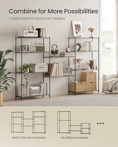 SONGMICS 5-Tier Bathroom Shelf, Storage Rack for Small Space