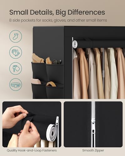 SONGMICS Portable Closet, Fabric Wardrobe, Clothes Rack with Shelves