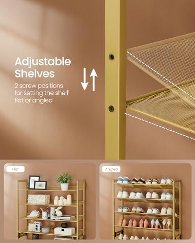 SONGMICS Metal Shoe Rack, 8-Tier Shoe Orgainzer, Holds 32-40 Pairs