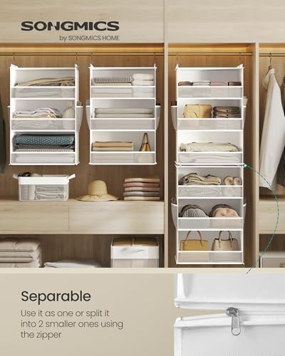 SONGMICS Widended Hanging Closet Organizer and Storage, 6-Tier, Separable