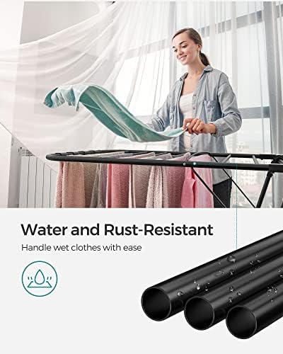 SONGMICS Clothes Drying Rack, Foldable Space-Saving Laundry Drying Rack