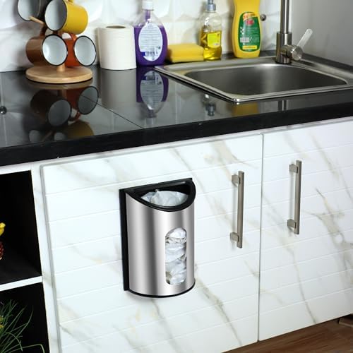 Utopia Kitchen Stainless Steel Grocery Bag Holder, Small, Silver