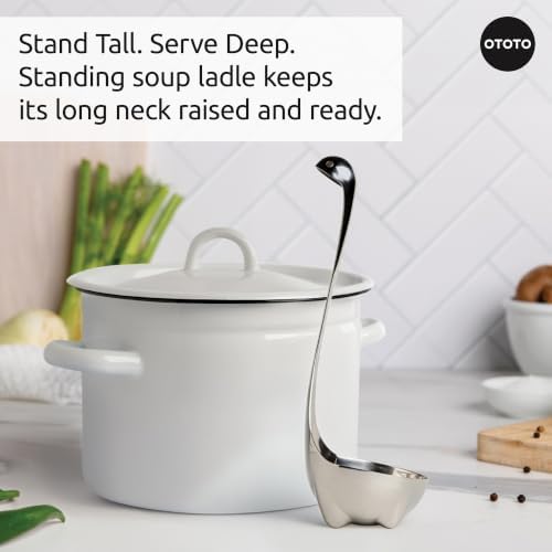 OTOTO The Original Nessie Stainless Steel Ladle - Soup Ladle, Cute Gifts, Funny Kitchen Gadgets, Loch Ness design, Cooking Gifts, BPA Free