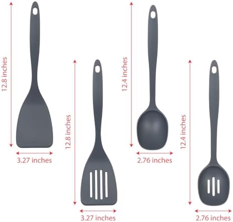 Glad Cooking Kitchen Utensils Set – 7 Pieces, Nylon Tools for Nonstick Cookware, Gray