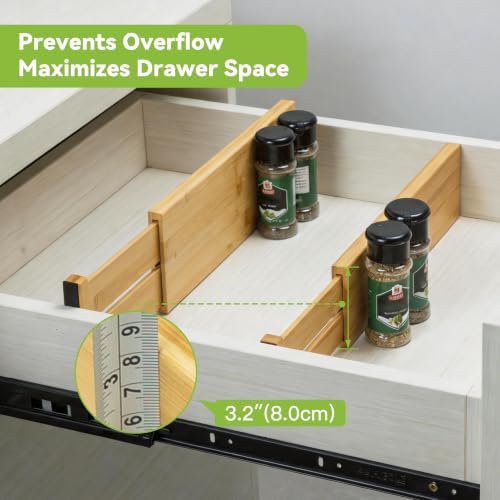 Utoplike Bamboo Dresser Drawer Dividers, Expandable Organizer for Clothing