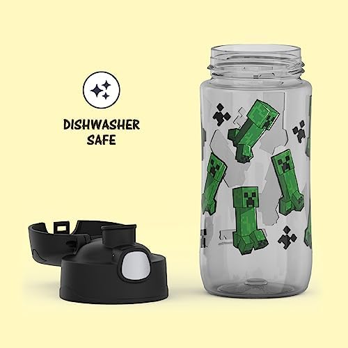 THERMOS FUNTAINER 16 Ounce Plastic Hydration Bottle with Spout, MINECRAFT (Pack of 6)