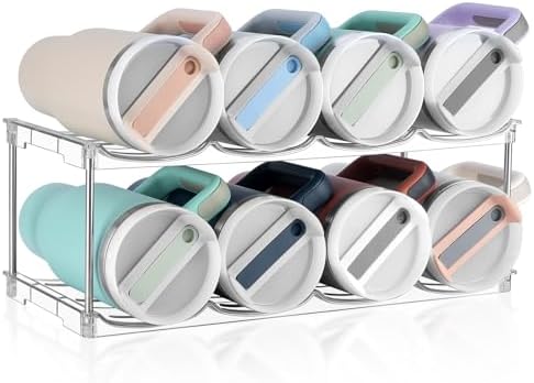 spospo Stackable Water Bottle Organizer Large Compartment Bottle Holder