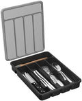 Lifewit Silverware Organizer with Lid, Covered Utensil Tray, 9.5x12.7