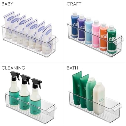 iDesign Stackable Fridge Storage Bin with Handle, Set of 6, Clear
