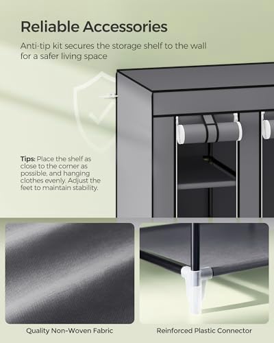 SONGMICS Closet Wardrobe, Portable Closet, Clothes Storage Organizer