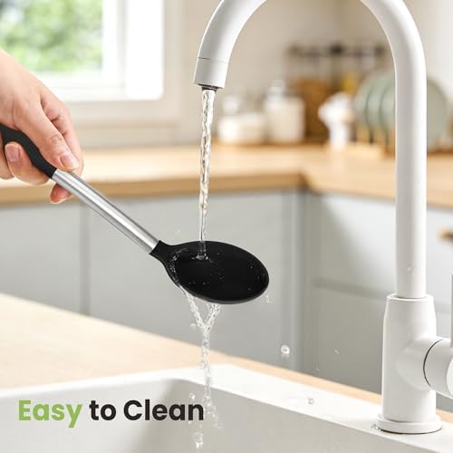 Fyvva 35 Pcs BPA Free Silicone Kitchen Utensils Set Stainless Steel Handles