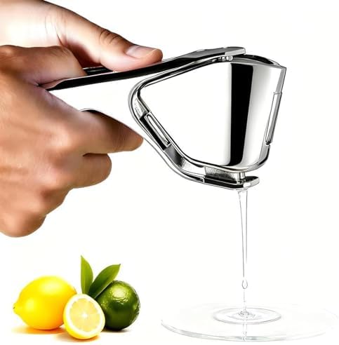 Lemon Squeezer, Stainless Steel Manual Citrus Squeezer, Silver