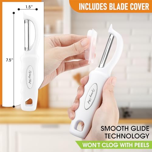 Spring Chef Swivel Potato Peeler for Kitchen with Ergonomic Handle, White