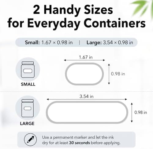 CHUBBIEE Waterproof Kitchen Labels for OXO POP Containers, 64-Pack, 2 Sizes
