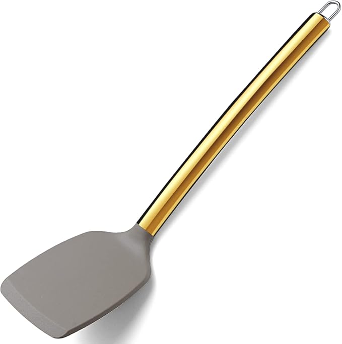 Berglander Non-stick Silicone Solid Turner, Titanium Gold Plating handle by Berglander