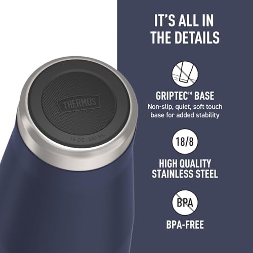 THERMOS ICON SERIES, Stainless Steel Tumbler with Slide Lock, 18 Ounce, Mystic Navy