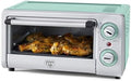 GreenLife Countertop Toaster Oven Air Fryer Stainless Steel, Healthy Ceramic Nonstick, PFAS Free, Tray & Basket, Bake, Broil, Reheat, Adjustable Temp & Time Control, Auto Shutoff, Turquoise