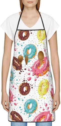 Sigouyinei Waterproof Kitchen Apron For Women Men Soft Bib Work With Pocket