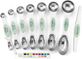 Spring Chef Stainless Steel Magnetic Measuring Spoons Set of 8, Pistachio