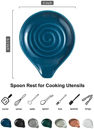LAUCHUH Spoon Rest, Ceramic Spoon Holder for Stove Top, Spatula Holder