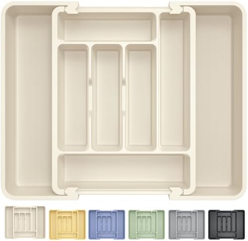 Caperci Large Silverware Organizer Tray for Kitchen Drawer Utensils Thicker
