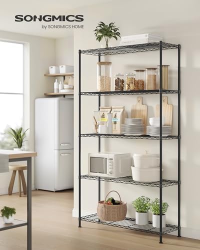 SONGMICS 5-Tier Bathroom Shelf, Storage Rack for Small Space