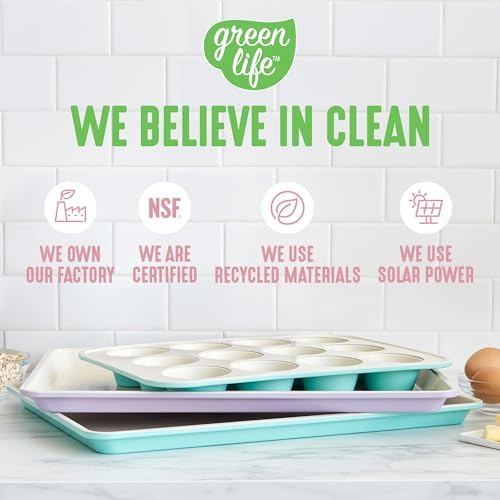 GreenLife 18” x 13” Ceramic Nonstick Half Cookie Sheet, Pink