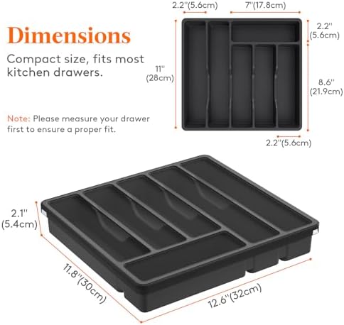 Lifewit Silverware Organizer with Lid, Covered Utensil Tray, 12.6x11.8