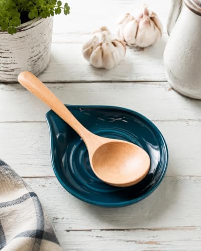 LAUCHUH Spoon Rest for Stove Top, Ceramic Kitchen Spoon Holder for Counter