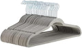 Amazon Basics Slim Velvet Non-Slip Space Saving Suit Clothes Hangers, Closet Organizer, Gray/Silver, 50-Pack