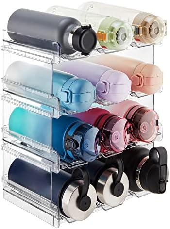 Lifewit Stackable Water Bottle Organizer for Cabinet, Clear Tumbler Holder