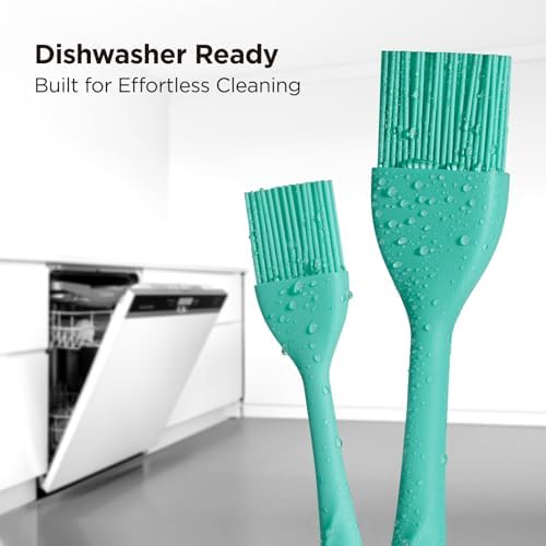 Kitchen Mama WaltzGrip Platinum Silicone Basting Pastry Brush, Teal