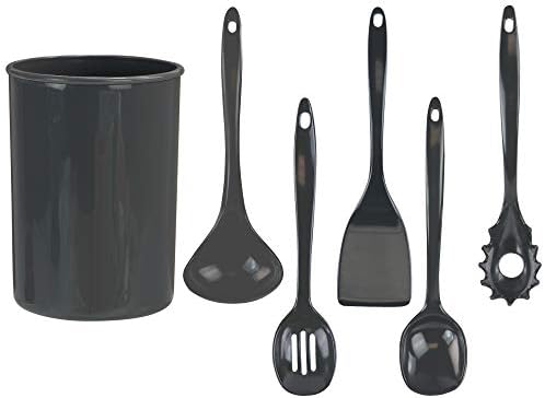 Calypso Basics by Reston Lloyd 6PC Melamine Utensil Holder Set, Rust-Free