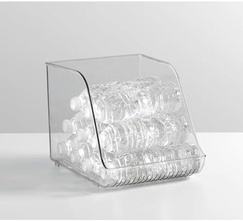 iDesign Plastic Water Bottle Organizer for Fridge, Clear, 4-Pack
