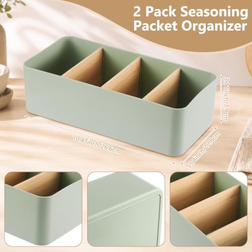 2 Pack Seasoning Packet Organizer Spice Storage Organizer, Green