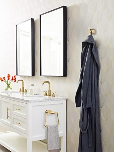 Amerock BH36042CZ | Champagne Bronze Towel Ring | 5-1/2 inch (140 mm) Width Towel Holder | St. Vincent | Hand Towel Holder for Bathroom Wall | Small Kitchen | Bath Accessories