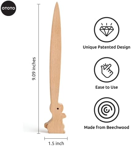 OTOTO Bernie Bunny Toaster Tongs - Rabbit, Salad Servers - Multipurpose Mini Tongs for Appetizers, Wood Utensils & Cute Kitchen Gadgets, Easter, White Elephant Gifts, Toast, Cute Kitchen Accessories